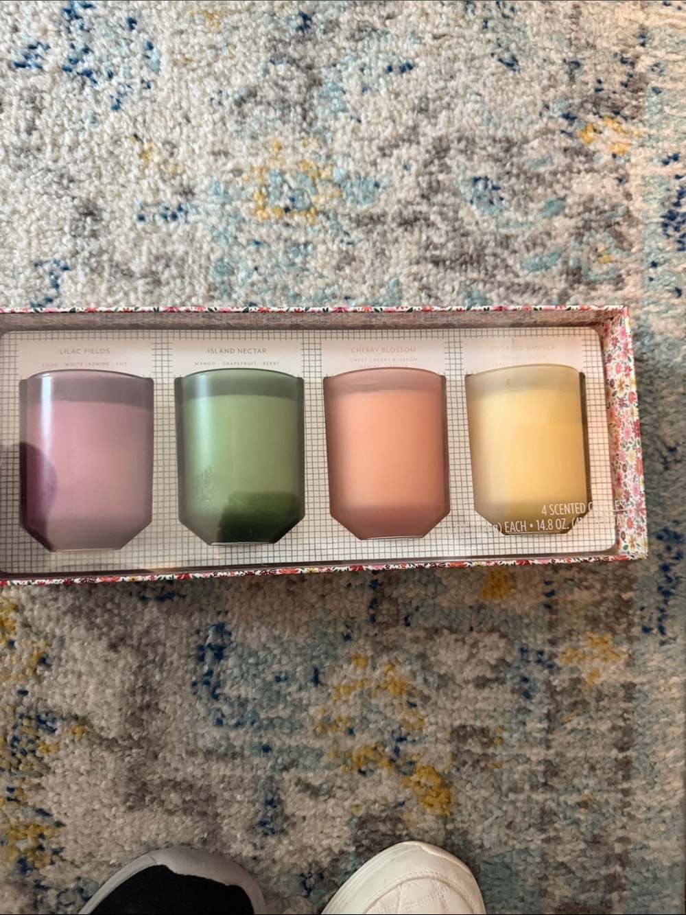 Kohl's Pastel Glass Candle Set - Pink, Green, Peach & Yellow
